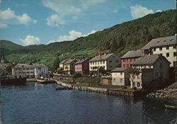 View of Town on Water Ulvik, Norway Postcard Postcard Postcard