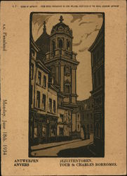 Church of St. Charles Borromee Antwerp, Belgium Red Star Line Postcard Postcard