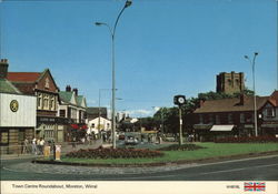 Town Centre Roundabout Moreton Wirral, England Merseyside Postcard Postcard Postcard