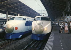 Bullet Trains Tokyo, Japan Postcard Postcard Postcard