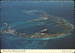 Western View from the Air Bermuda Postcard Postcard Postcard