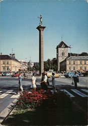 The statue pf Olav Tryggvason at the market place Trondheim, Norway Postcard Postcard Postcard