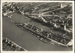 Aerial Photo of the Port of Basel Switzerland Postcard Postcard Postcard