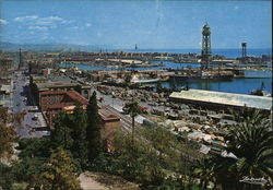 Aerial View of Harbor Barcelona, Spain Postcard Postcard Postcard