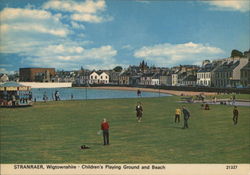 Children's Playing Ground and Beach, Wigtownshire Stranraer, Scotland Postcard Postcard Postcard