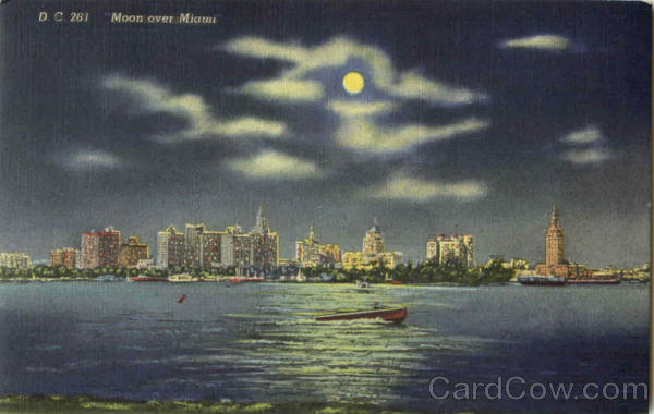 Moon Over Miami Beach Florida