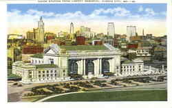 Union Station From Liberty Memorial Postcard