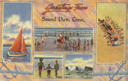 Greetings From Sound View Connecticut Postcard Postcard