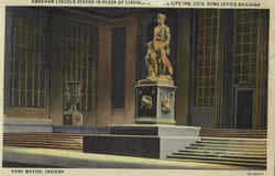 Abraham Lincoln Statue In Plaza Of Lincoln Postcard