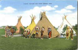 Yakima Indians And Their Tepees Postcard