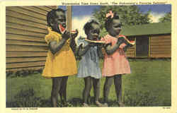 Watermelon Time Down South Postcard