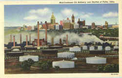 Mid-Continent Oil Refinery And Skyline Of Tulsa Oklahoma Postcard Postcard