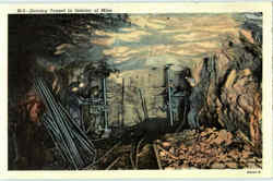 Driving Tunnel In Interior Of Mine Logging Postcard Postcard