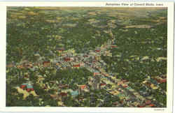 Aeroplane View Of Council Bluffs Postcard