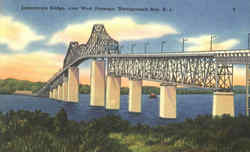 Jamestown Bridge Narragansett, RI Postcard Postcard