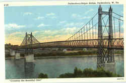 Parkersburg-Belpre Bridge West Virginia Postcard Postcard
