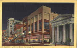 Night View Of Market Street Harrisburg, PA Postcard Postcard