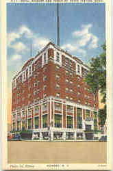 Hotel Hickory And Tower Of Radio Station Whky Postcard