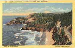 Heceta Light House And Highway Tunnel, Cape Perpetua Florence, OR Postcard Postcard