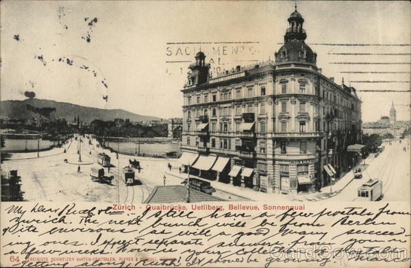 Quaibrücke, Uetliberg, Bellevue, Sonnenquai Zurich Switzerland