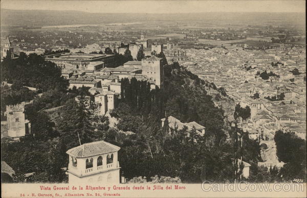 General View of the Alhambra from Silla del Moro Granada Spain
