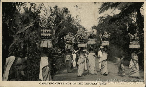 Carrying offerings to the temples - Bali Indonesia