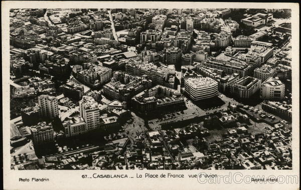 Casablanca - La Place de France Vue d'avion Morocco