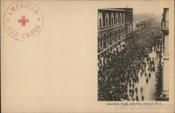 American Troops Marching through Paris France World War I