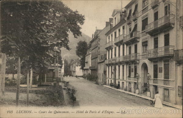 Cours de Quinconces, Hotel de Paris et d'Etigny Luchon France