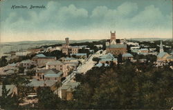 View over City Hamilton, Bermuda Postcard Postcard