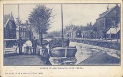 Canal Scene Pekela, Netherlands Postcard Postcard Postcard