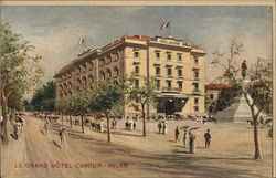 Le Grand Hotel Cavour Milan, Italy Postcard Postcard
