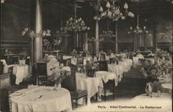 Hotel Continental - Restaurant Paris, France Postcard Postcard