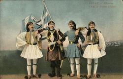Evzoni Soldiers Greece Greece, Turkey, Balkan States Postcard Postcard