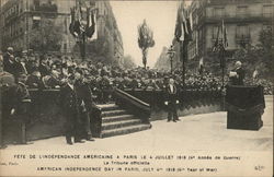 American Independence day in Paris July 4th 1918 (4th Year of war) France Postcard Postcard