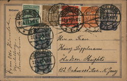 Handwritten correspondence from Germany to New Jersey Postcard