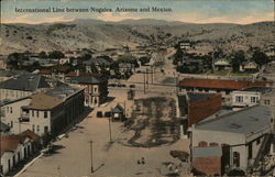 International line between Nogales, Arizona and Mexico Postcard