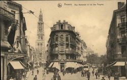 Rue Nationale et Rue de Peignes Antwerp, Belgium Benelux Countries Postcard Postcard