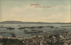 The Town and Harbour Gibraltar, Gibraltar Spain Postcard Postcard Postcard