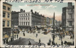 Market Street Manchester, England Greater Manchester Postcard Postcard