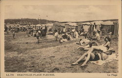 La Plage Deauville, France Postcard Postcard