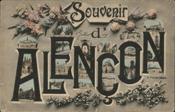 Souvenir d'Alencon (Souvenir from Alencon) France Postcard Postcard
