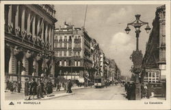 Le Canebiere Marseille, France Postcard Postcard