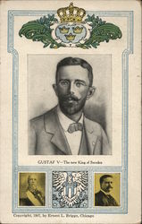 Gustav V - Thee New King of Sweden Royalty Postcard Postcard