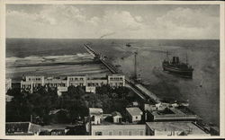 Casino and Breakwater Port Said, Egypt Africa Postcard Postcard