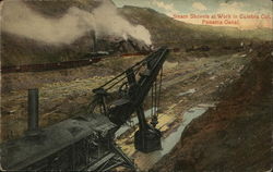 Steam Shovels at work in Culebra cut, Panama Canal Steam Shovels at work in Culebra cut, Panama Canal