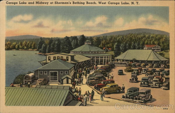 Caroga Lake and Midway at Sherman's Bathing Beach New York