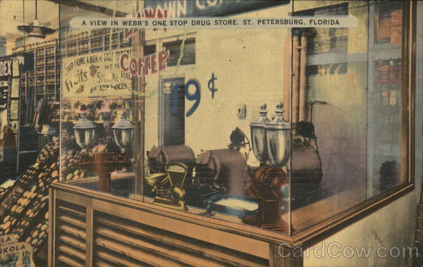 A View In Webb's One Stop Drug Store - Coffee Roasting St. Petersburg Florida