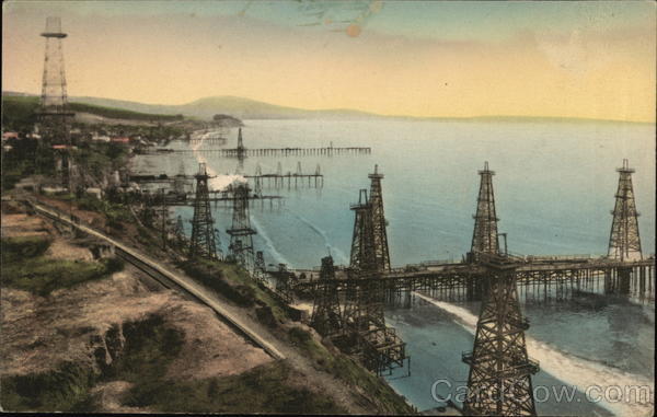 Oilwells in the Pacific Ocean Summerland California