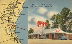 Dine at C.&J. Cafe Claxton, GA Postcard Postcard Postcard